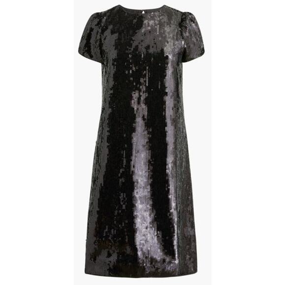 J Crew Sequin Short Sleeve Chic Party Mini Shift Dress US Women's 0 New - Picture 2 of 7